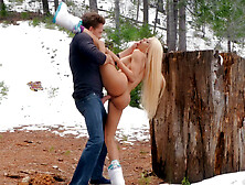 Blonde Bombshell Luna Star Gets Wrecked in the Woods