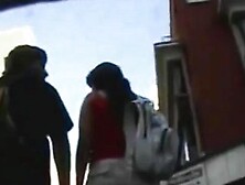 A kinky couple underskirt candid voyeur street video