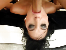 Dark haired and hot Sandra loves a double anal sex