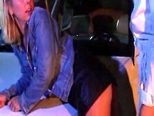 Lesbian Sex On Car Hood