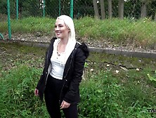 Blonde MILF Lovita gets picked up hitchhiking and fucked in a car