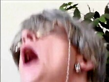 Grandma rides stud's dong cowgirl-style then bows over to screw