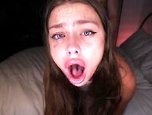 Throat Goat! Extra Sloppy Deep Throat And Fucked With Cum On Face! Spit Play Slut!