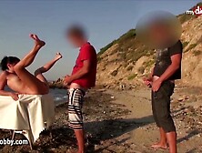 MyDirtyHobby - five men take turns on beautiful MILF at the beach