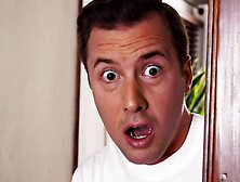 Busty chick forced to shared BF's dick with her little stepsis