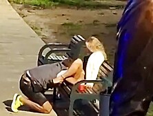 Exhibitionists Have Oral Sex On Park Bench Caught