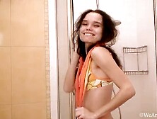 Sarah suds her silky smooth muff - WeAreHairy