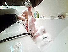 Making A Soapy Bath And Enjoying It