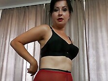 Part One: Wanilianna In Crotchless,  Extremely Glossy Pantyhose And Red Nylon Panties