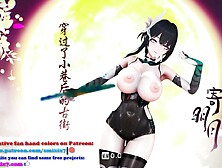 Ying Zhao Aether Gazer Hentai Undress Dancing Big Boobs Bouncing Chinese Girl Mmd 3d Clear Blue Fan Hand Color Edit Smix