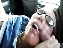 Horny Milf Get Facial In Car