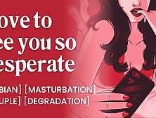 Lesbian Dominant Girlfriend Gives You Jerking Off Instructions On The Phone.  Vibrator Orgasm.