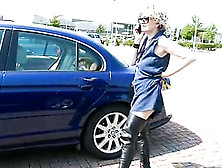 Milf In Thigh Boots Public Car