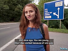 Public Agent Hitchhiking Strawberry Blonde Likes My Huge Dick