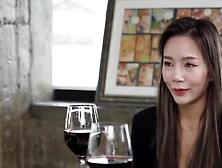 Shy Japanese babe gets too relaxed after a glass of wine