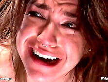 Bound lezzie whipped and anal rammed