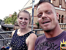 Blonde amateur cockbouncing outdoors