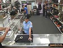 Huge Boobs Security Officer Gets Fucked At The Pawnshop