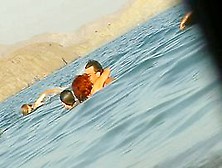 Ladies on the nudist beach exposed to the