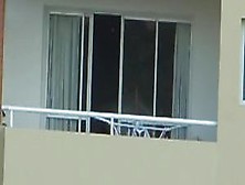 Voyeur Girl Nude In Balcony Argentina.  Far Away ( 200 M)