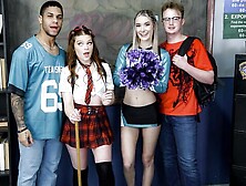 Lusty babes Katerina DeVille and Thea Summers love interracial sex