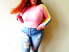 Curvy redhead bbw showcases trampy Fashion Nova outfits in a sexy try-on haul