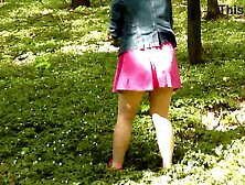 mother I'd like to fuck hawt mamma Frina out of pants beneath suit picks spring flowers in forest.  Outdoors.  Outside.  Mother I'd