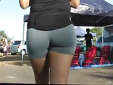 Sporty Girl's Firm Ass Cheeks Get Filmed