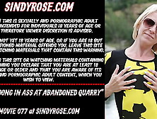 Sindy Rose white wang in butt at abandoned quarry