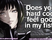 A Hand-job in the Ebony ASMR Erotic Roleplay reacharound hand-job whispers