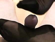 Giving A Footjob With Stockings On POV