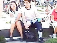 Upskirt (fake) no panties! Hairy cunt! Amateur