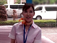 Japanese Asian flight attendant has hardcore sex in the hotel