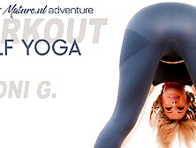 Sporting Skinny Milf Toni G.  Loves Working Out Her Shaved Pussy And Climax