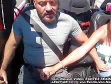 German Amateur Milf Does Public Blowjob In The Car While Driving With Deutsche Amateure