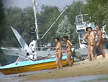 Hot beach video shows mature nudists enjoying each others company.