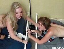 Sexy college babe riding coeds hungry dick in dorm room