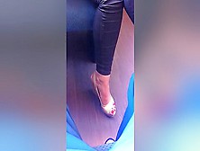 Kinky Girl Enjoys Having Tight Pants And Sexy Shoes On Her Hot Voyeur Feet