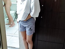 Stepmom in hot shower,  soapy shower cumshot and creampie