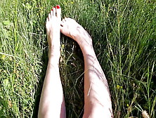 Foot Fetish Outdoors In A Public Place