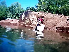 Underwater Swimming With Small Inked Goth Gal Nora Redmain