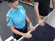 Latina policewoman flashing bigass for cash