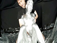 Hot and wild silver paint orgy