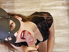 A home blowjob at the dinner table