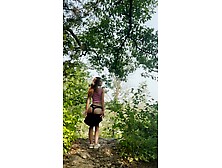 Public Squirting Bitch Explosive Climax Hits Camera during a hike