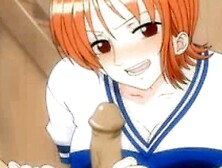 One piece Nami blowjob (english subbed)