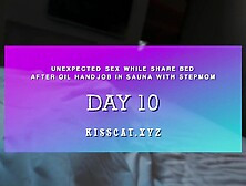DAY 10 - Step mommy share couch with creampie ???? Step son cum on Step mother's melons in sauna ????