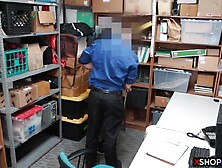 Hot ebony stealing angel drilled by a mall cops hard large cock