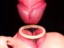 CLOSE UP: BEST Milking MOUTH made You CUM TWICE in CONDOM! Broke the CONDOM and Got All CUM! BLOWJOB
