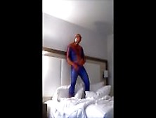 Spiderman On Hotel Bed